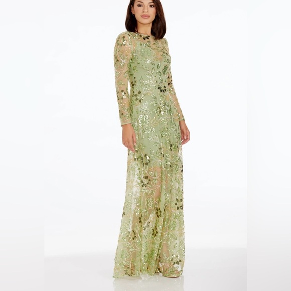 Dress The Population Ava Dress in Sage Multi - Size XS - Picture 2 of 9